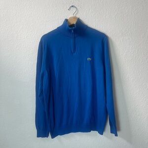 Lacoste half zip up sweater in blue men’s size 7, US XL